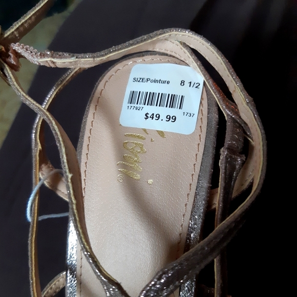 FIONI golden gladiator greek goddess buckle stiletto open toe heels Size 8.5 - Picture 11 of 12